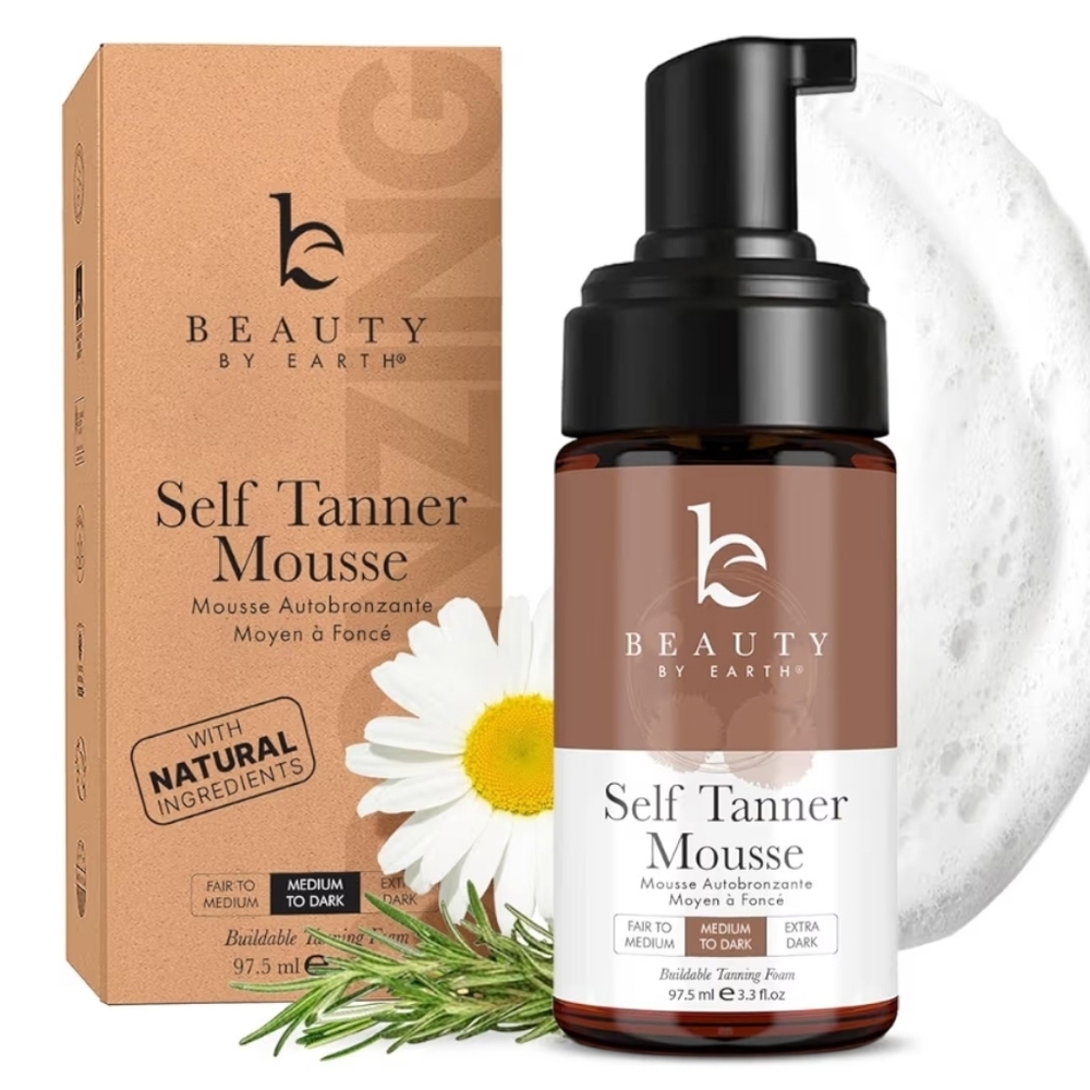 Beauty by Earth Self Tanner Mousse Extra Dark New 3.3 Oz